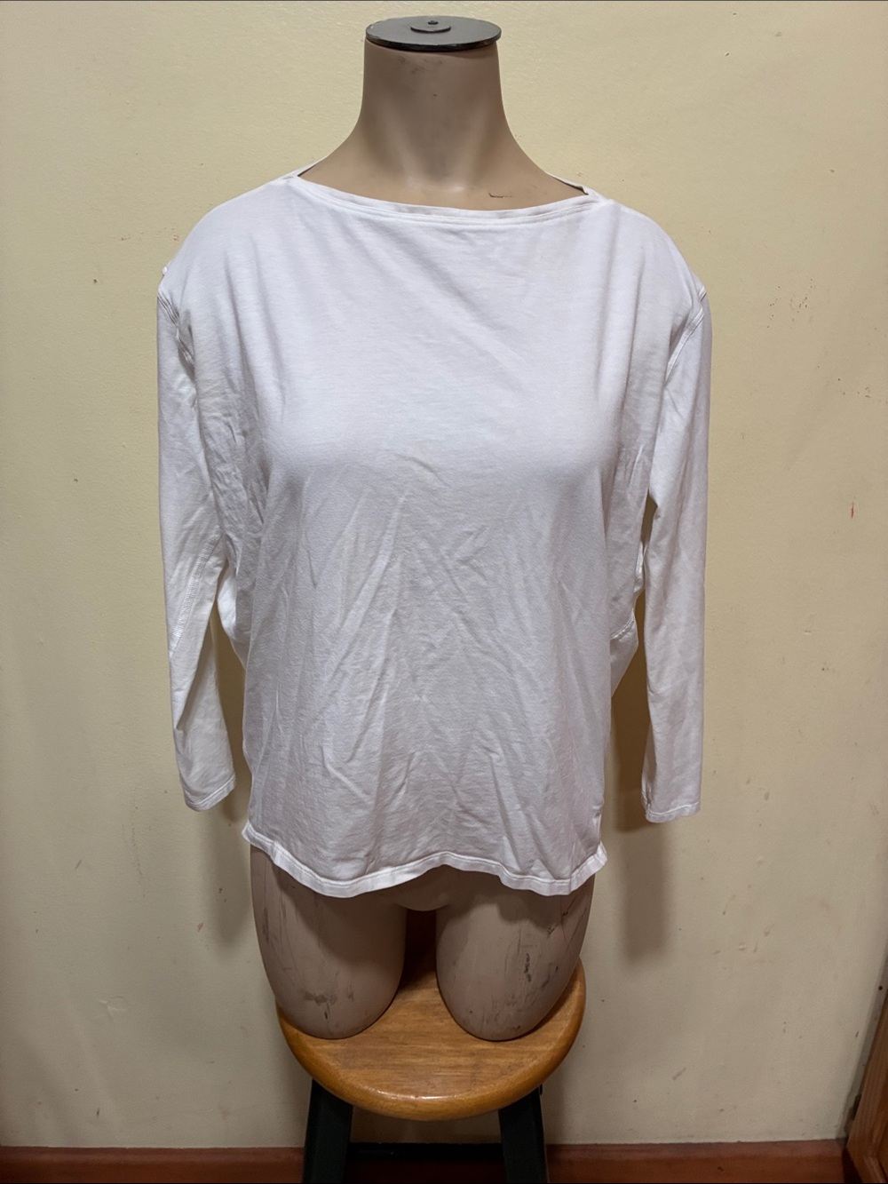 lululemon athletica White Long-Sleeve Boatneck Top